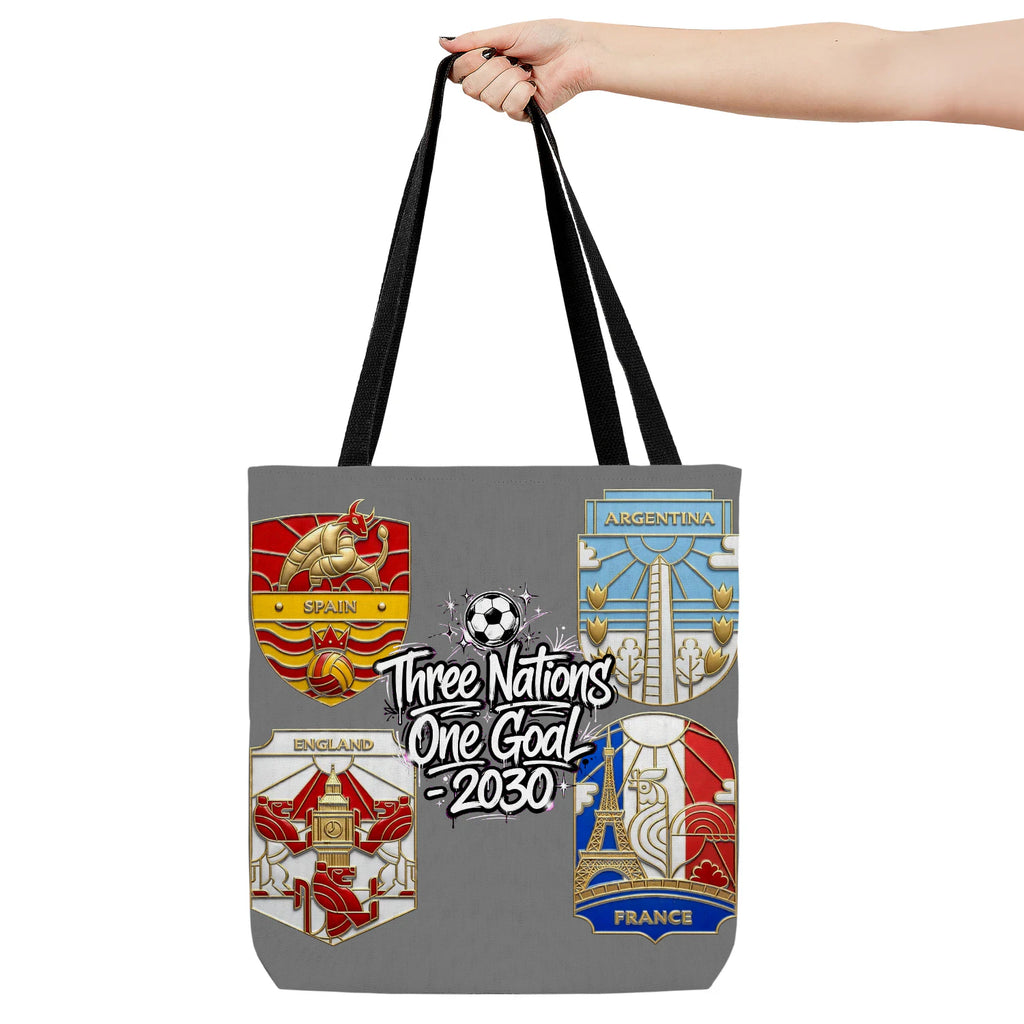 Hand holding bag, viewing the front side.