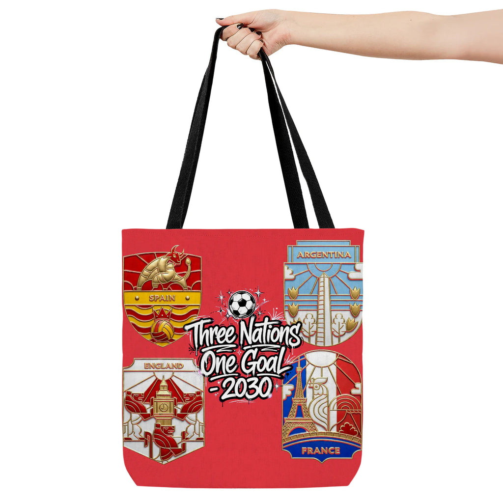 Hand holding bag, viewing the front side.