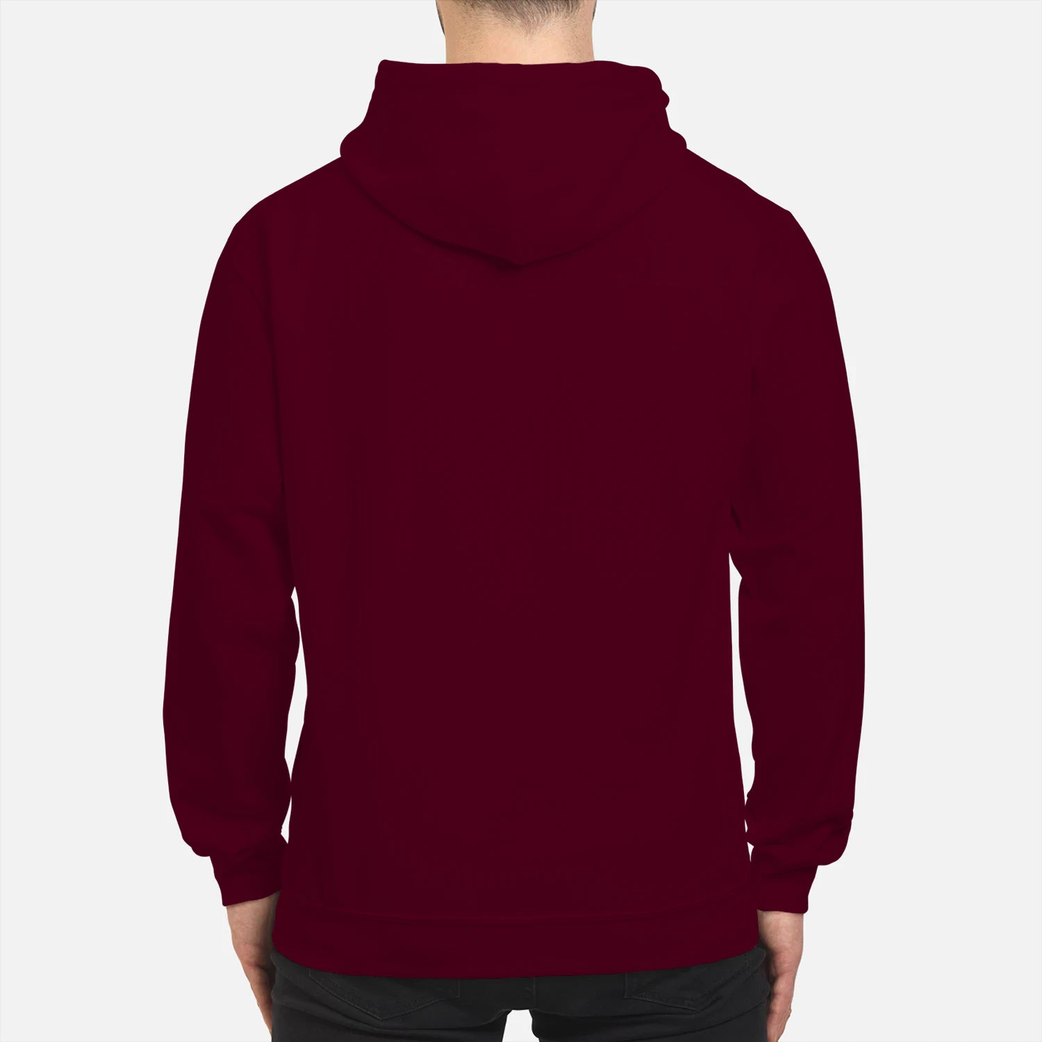 Male model shot, viewing the back side.